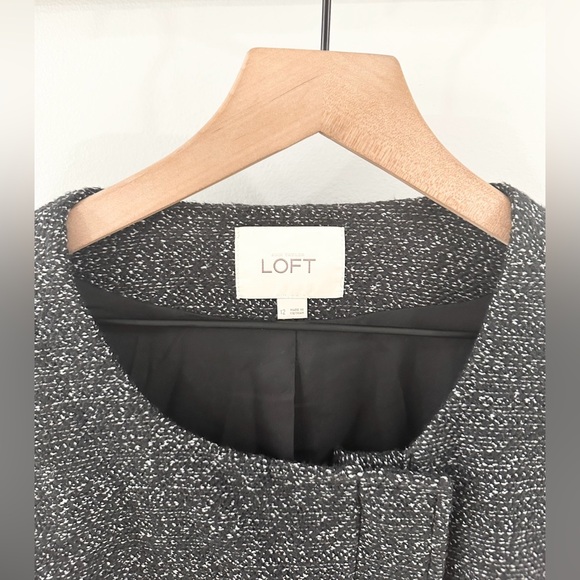 Loft Tweed Crop Jacket Black Size 12 - Picture 4 of 5